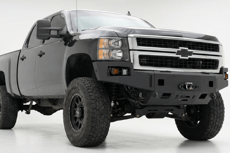 Raw steel Chassis Unlimited Octane front bumper replacement CUB940271RAW built to toughen 2007.5–2010 Chevy Silverado 2500/3500
