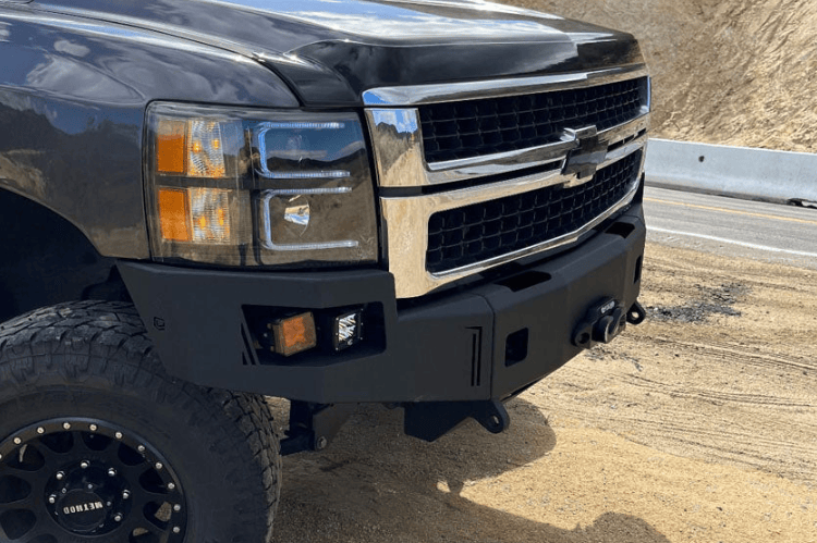 Raw steel Chassis Unlimited Octane front bumper replacement CUB940271RAW built to toughen 2007.5–2010 Chevy Silverado 2500/3500