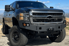 Raw steel Chassis Unlimited Octane front bumper replacement CUB940271RAW built to toughen 2007.5–2010 Chevy Silverado 2500/3500