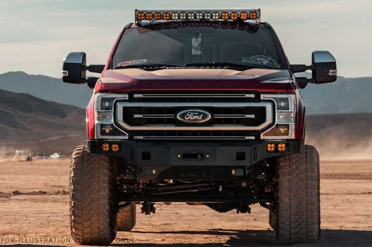 Chassis Unlimited CUB940141 heavy duty winch bumper for 2017–2022 Ford F250/F350 Super Duty, textured black powder coat, perfect for off-road use
