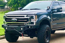 Chassis Unlimited CUB940141 heavy duty winch bumper for 2017–2022 Ford F250/F350 Super Duty, textured black powder coat, perfect for off-road use