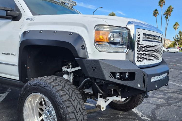 Front Off Road Bumper Chassis Unlimited CUB900302RAW Octane raw steel with sensor cutouts for 2015-2019 GMC Sierra 2500HD/3500HD