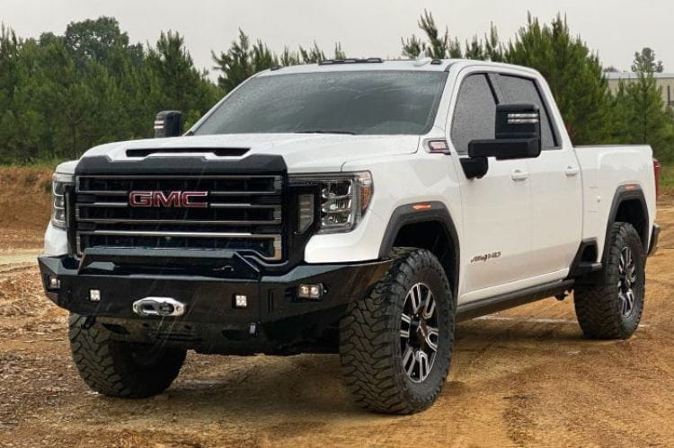 Chassis Unlimited Octane CUB940571RAW steel truck bumper with winch mount for 2020-2023 GMC Sierra 2500/3500 heavy duty trucks