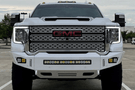 Chassis Unlimited Octane CUB900572 GMC Sierra front bumper in textured black, built for 2020–2023 2500/3500 with sensors