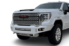 Chassis Unlimited Octane CUB900572 GMC Sierra front bumper in textured black, built for 2020–2023 2500/3500 with sensors