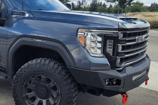 Rugged Chassis Unlimited Octane front bumper CUB900571RAW for 2020-2023 GMC Sierra 2500/3500, raw steel heavy-duty design