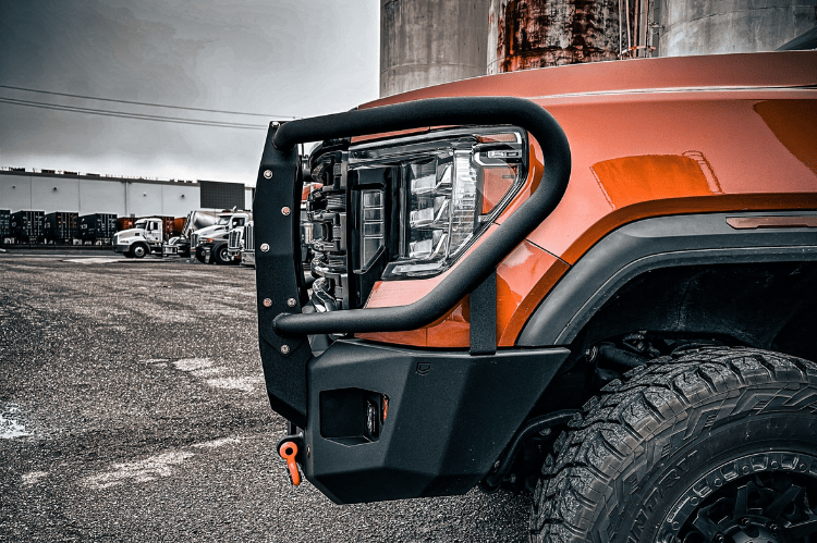 Front truck bumper Chassis Unlimited Attitude CUB980571BG heavy-duty build with winch guard for 2020–2023 GMC Sierra 2500/3500