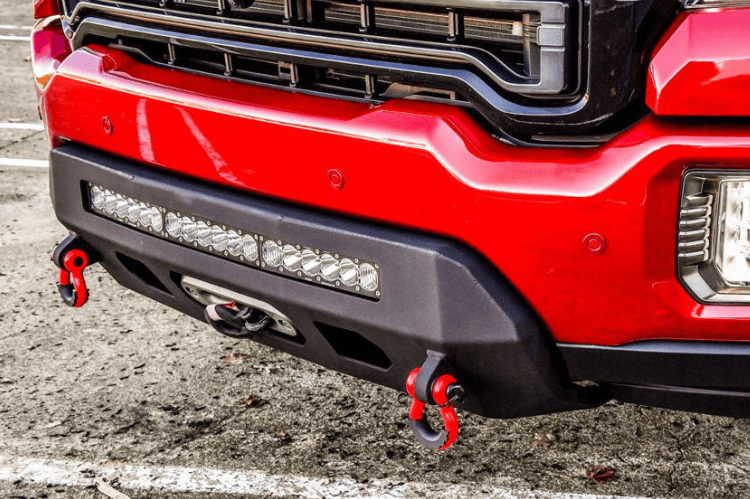 Low-profile winch bumper CUB920571 by Chassis Unlimited Prolite, textured black for 2020–2023 GMC Sierra 2500/3500