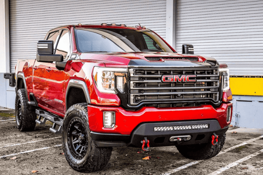 Low-profile winch bumper CUB920571 by Chassis Unlimited Prolite, textured black for 2020–2023 GMC Sierra 2500/3500