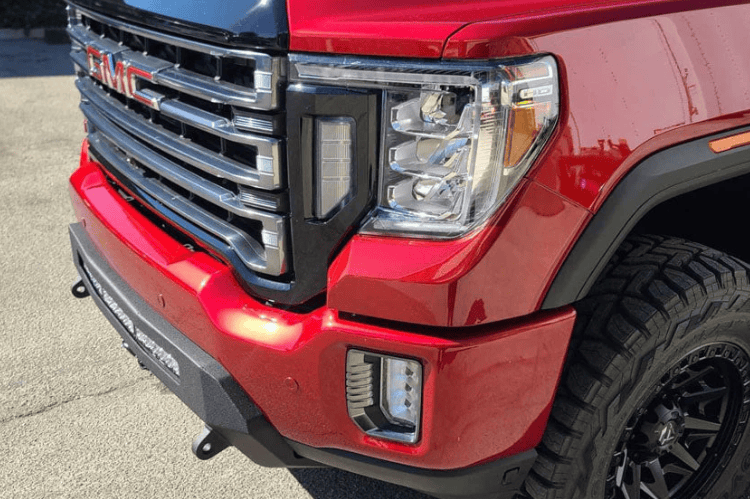Low-profile winch bumper CUB920571 by Chassis Unlimited Prolite, textured black for 2020–2023 GMC Sierra 2500/3500