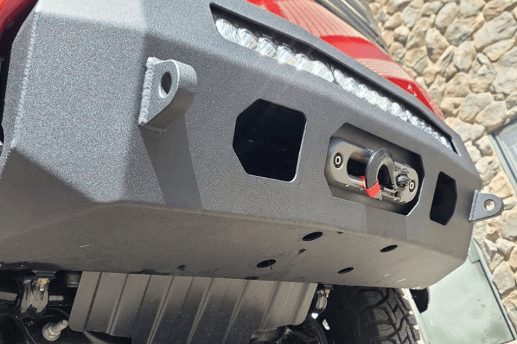 Low-profile winch bumper CUB920571 by Chassis Unlimited Prolite, textured black for 2020–2023 GMC Sierra 2500/3500