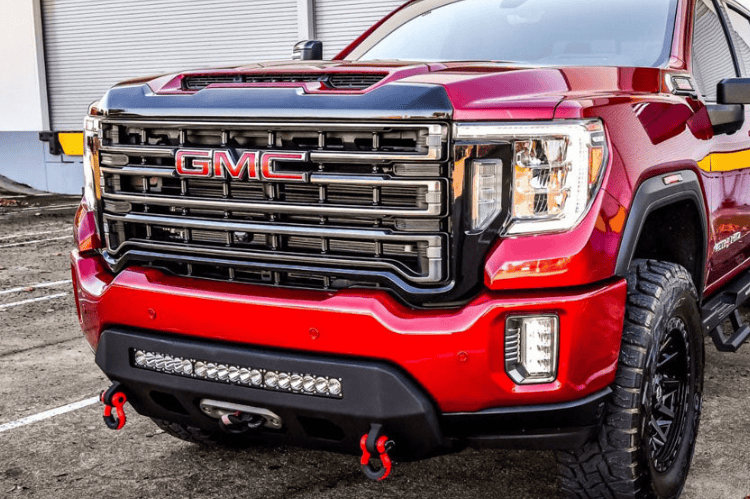 Low-profile winch bumper CUB920571 by Chassis Unlimited Prolite, textured black for 2020–2023 GMC Sierra 2500/3500