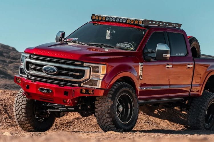 Chassis Unlimited CUB940141RAW front winch bumper for 2017–2022 Ford F250/F350 Super Duty, raw finish, built for durability