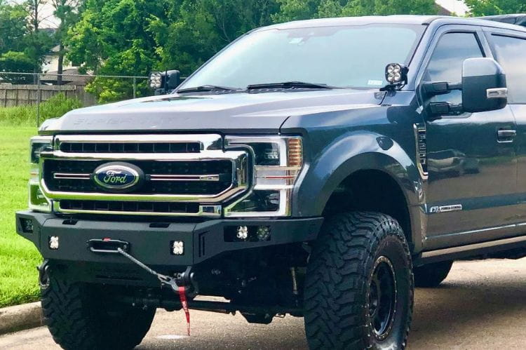 Chassis Unlimited CUB940141RAW front winch bumper for 2017–2022 Ford F250/F350 Super Duty, raw finish, built for durability