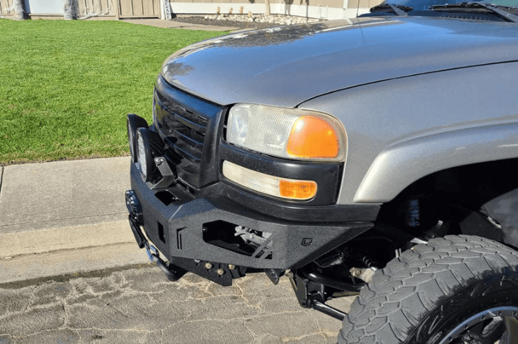 Aftermarket Front Bumper Chassis Unlimited CUB940501, winch-ready, rugged texture black finish for 2003-2006 GMC Sierra 2500/3500