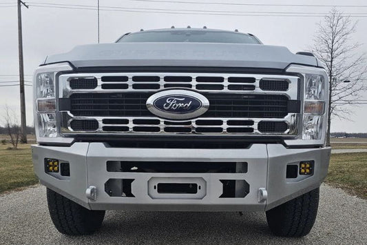 Chassis Unlimited CUB980752 Front Winch Bumper for 2023+ Ford F250/F350 Superduty in steel with a Textured Black Powder Coat Finish