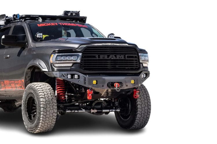 Chassis Unlimited Octane CUB940322RAW front winch bumper for 2019–2025 Ram 2500/3500 with raw steel finish and sensor cutouts