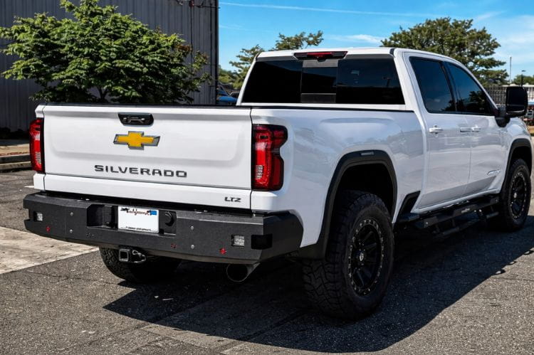 Aftermarket back bumper Chassis Unlimited Fuel CUB510570 steel rear protection for 2020-2025 Silverado 2500/3500.