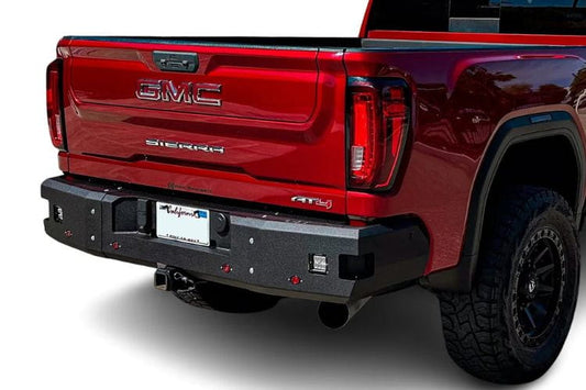 GMC truck bumper Chassis Unlimited Fuel CUB510570 black textured rear defense for 2020-2025 GMC Sierra 2500/3500 models.