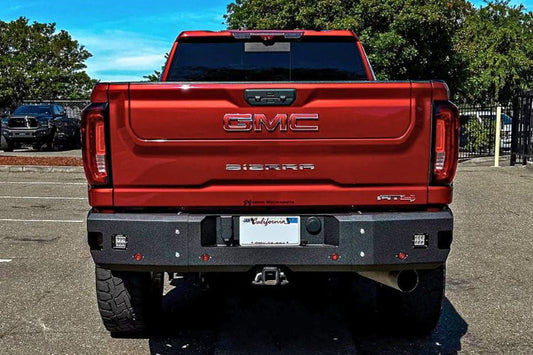 GMC truck bumper Chassis Unlimited Fuel CUB510570 black textured rear defense for 2020-2025 GMC Sierra 2500/3500 models.