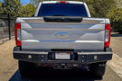 Rear offroad bumper Chassis Unlimited Fuel CUB510140 with LED lights and hitch retention for 2017–2022 Ford F250/F350 Super Duty rear protection