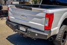 Rear offroad bumper Chassis Unlimited Fuel CUB510140 with LED lights and hitch retention for 2017–2022 Ford F250/F350 Super Duty rear protection