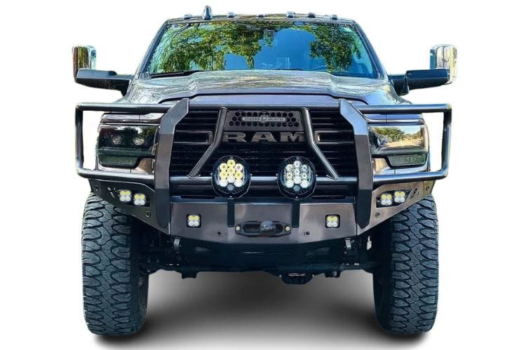 Chassis Unlimited Octane CUB940322BG grille guard front bumper for 2019–2025 Ram 2500/3500 with sensor cutouts