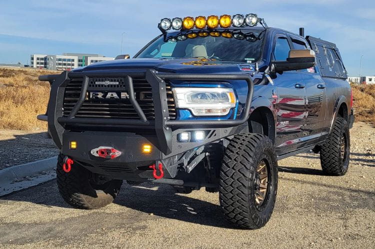 Chassis Unlimited Octane CUB940322BG grille guard front bumper for 2019–2025 Ram 2500/3500 with sensor cutouts