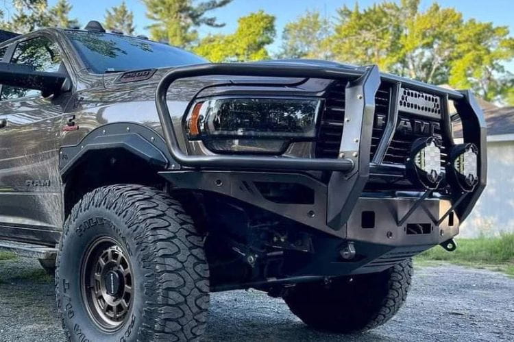 Chassis Unlimited Octane CUB940322BG grille guard front bumper for 2019–2025 Ram 2500/3500 with sensor cutouts