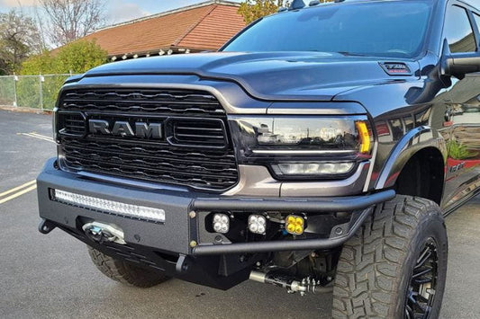 Chassis Unlimited Diablo CUB950321RAW heavy duty front bumper for 2019–2025 Ram 2500/3500 with raw steel finish