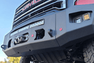 Heavy Duty Front Bumper CUB980571 by Chassis Unlimited Attitude textured black finish for 2020-2023 Sierra 2500/3500 bold design