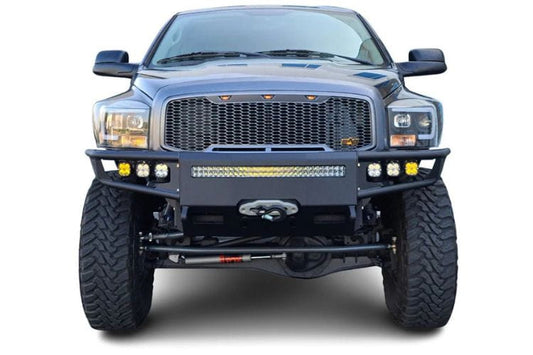 Chassis Unlimited Diablo heavy duty front bumper CUB950021RAW in raw steel for 2003–2009 Ram 2500/3500 builds