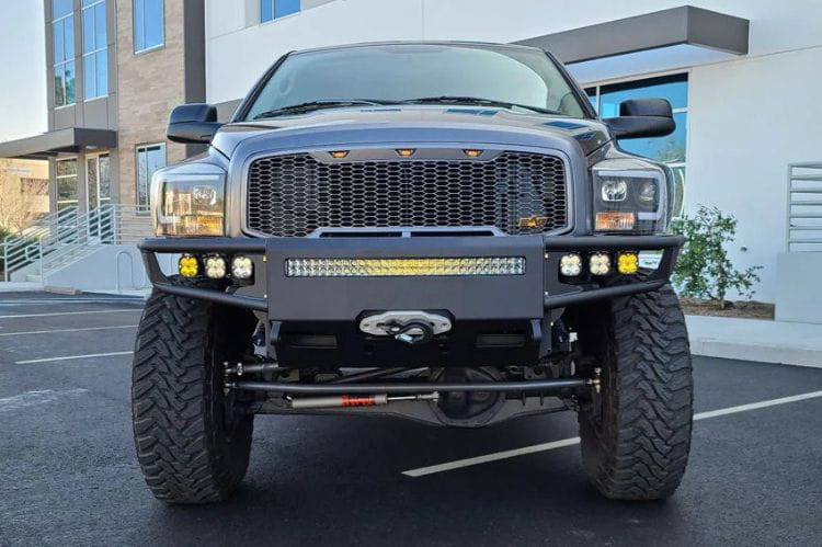 Chassis Unlimited Diablo heavy duty front bumper CUB950021RAW in raw steel for 2003–2009 Ram 2500/3500 builds