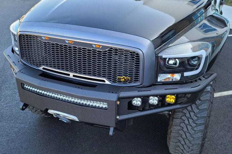 Chassis Unlimited Diablo heavy duty front bumper CUB950021RAW in raw steel for 2003–2009 Ram 2500/3500 builds