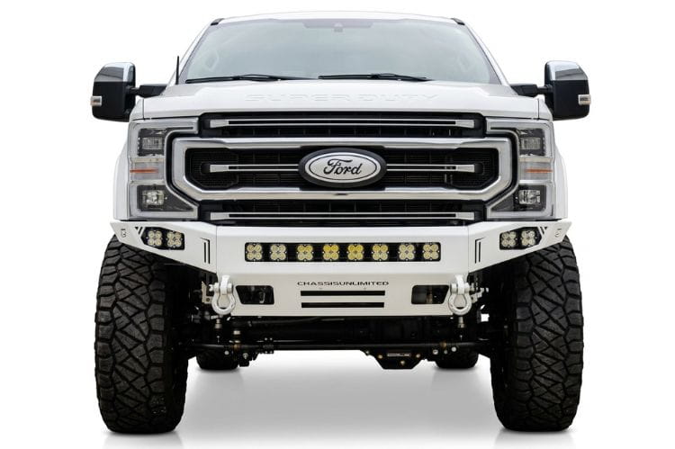 Chassis Unlimited Octane CUB900141RAW heavy duty front bumper for 2017–2022 Ford F250/F350 Super Duty, raw steel finish