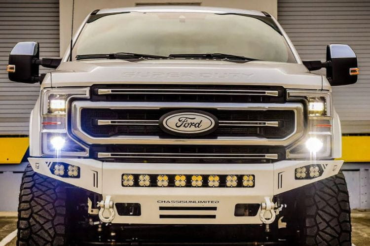 Chassis Unlimited Octane CUB900141RAW heavy duty front bumper for 2017–2022 Ford F250/F350 Super Duty, raw steel finish