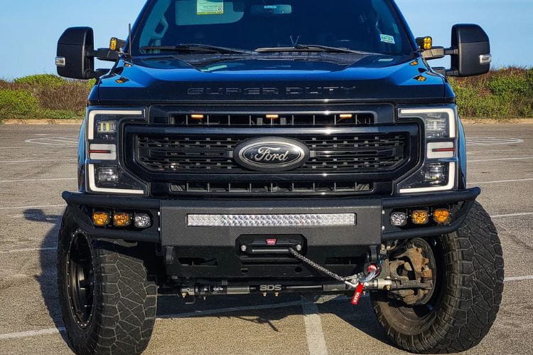 Heavy duty front bumper replacement Chassis Unlimited Diablo CUB950141RAW for 2017-2022 Ford F250/F350 Super Duty raw steel