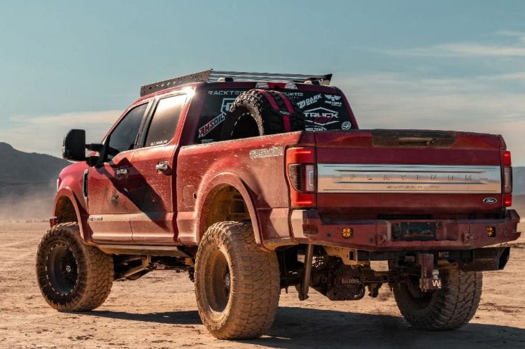 Chassis Unlimited Attitude CUB990142RAW heavy duty rear bumper for 2017–2022 Ford F250/F350 Super Duty, raw finish with sensor cutouts