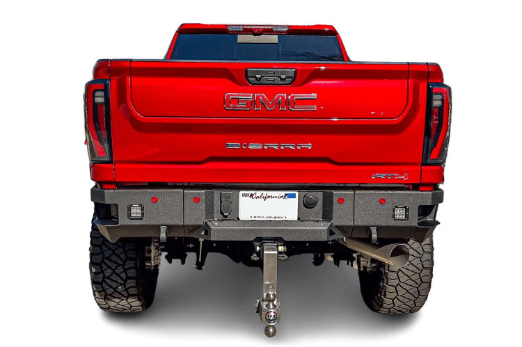 Heavy Duty Rear Bumper Chassis Unlimited Octane CUB910572RAW rugged raw steel with sensor cutouts for 2020–2025 GMC Sierra 2500/3500