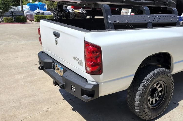 Chassis Unlimited Attitude heavy duty steel rear bumper CUB990021 for 2003–2009 Ram 1500 in textured black finish