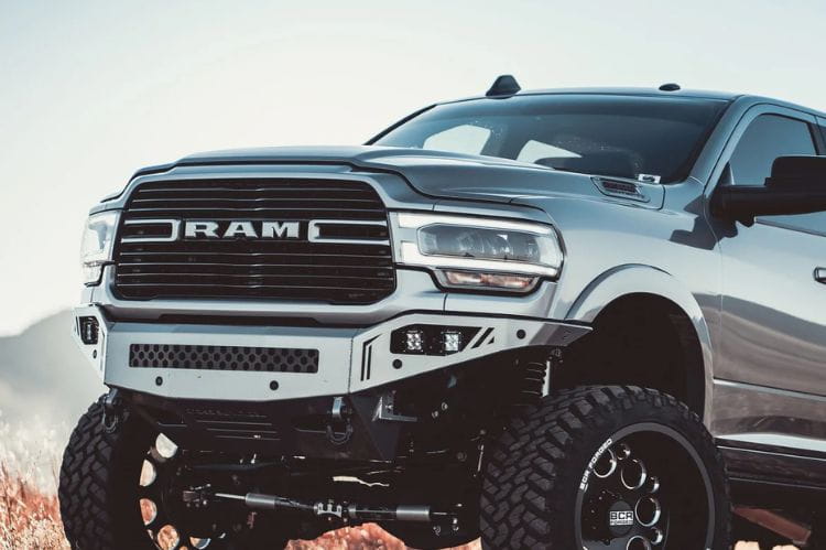 Chassis Unlimited Octane CUB900321 custom front truck bumper for 2019–2026 Ram 2500/3500, textured black powder coat