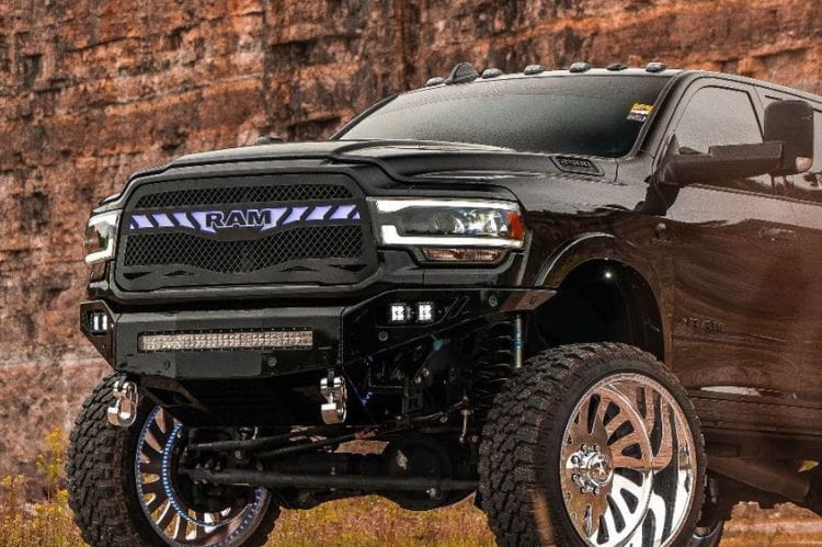 Chassis Unlimited Octane CUB900321 custom front truck bumper for 2019–2026 Ram 2500/3500, textured black powder coat