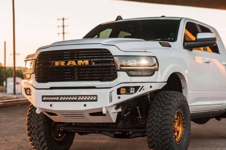Chassis Unlimited Octane CUB900321 custom front truck bumper for 2019–2026 Ram 2500/3500, textured black powder coat