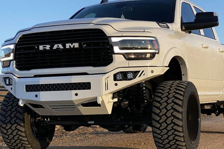 Chassis Unlimited Octane CUB900321 custom front truck bumper for 2019–2026 Ram 2500/3500, textured black powder coat