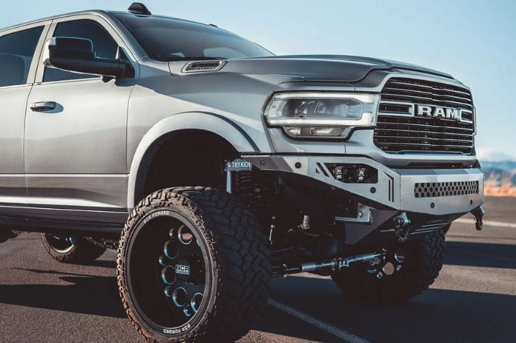 Chassis Unlimited Octane CUB900321 custom front truck bumper for 2019–2026 Ram 2500/3500, textured black powder coat