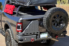 Chassis Unlimited Octane CUB960012RAW custom rear bumper with dual swing-out tire carrier for 2010–2025 Ram 2500/3500, raw steel