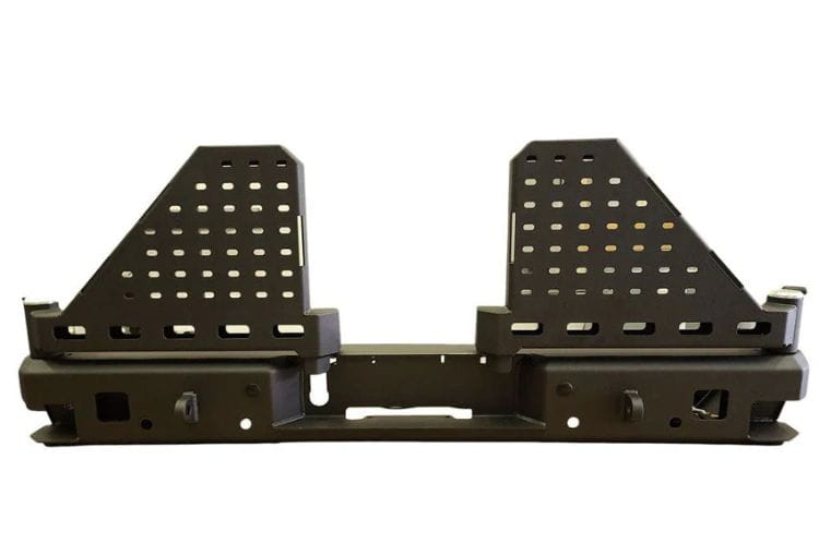 Chassis Unlimited Octane CUB960012RAW custom rear bumper with dual swing-out tire carrier for 2010–2025 Ram 2500/3500, raw steel