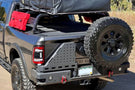 Chassis Unlimited Octane CUB960011RAW custom truck rear bumper with dual swing-out tire carrier for 2010–2025 Ram 2500/3500, raw steel