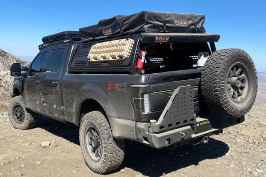 Chassis Unlimited Octane CUB960141RAW dual swing arm rear bumper for 2017–2022 Ford F250/F350 Super Duty, raw steel, heavy duty design
