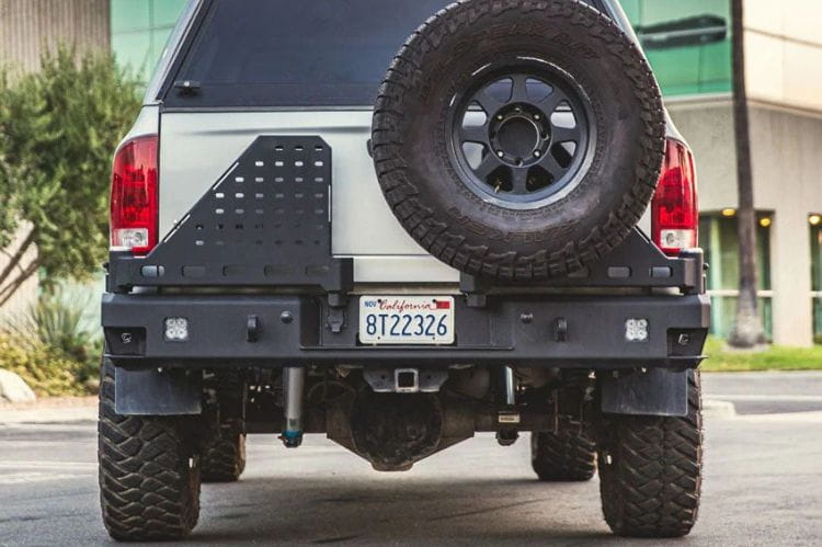 Chassis Unlimited Octane dual swing out rear bumper CUB960021 for 2003–2009 Ram 2500/3500 with black powder coat finish